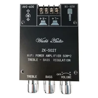 zk 502t 50wx2 audio receiver amplifier board bluetooth compatible 5 0 stereo amplifier module speaker board subwoofer accessory