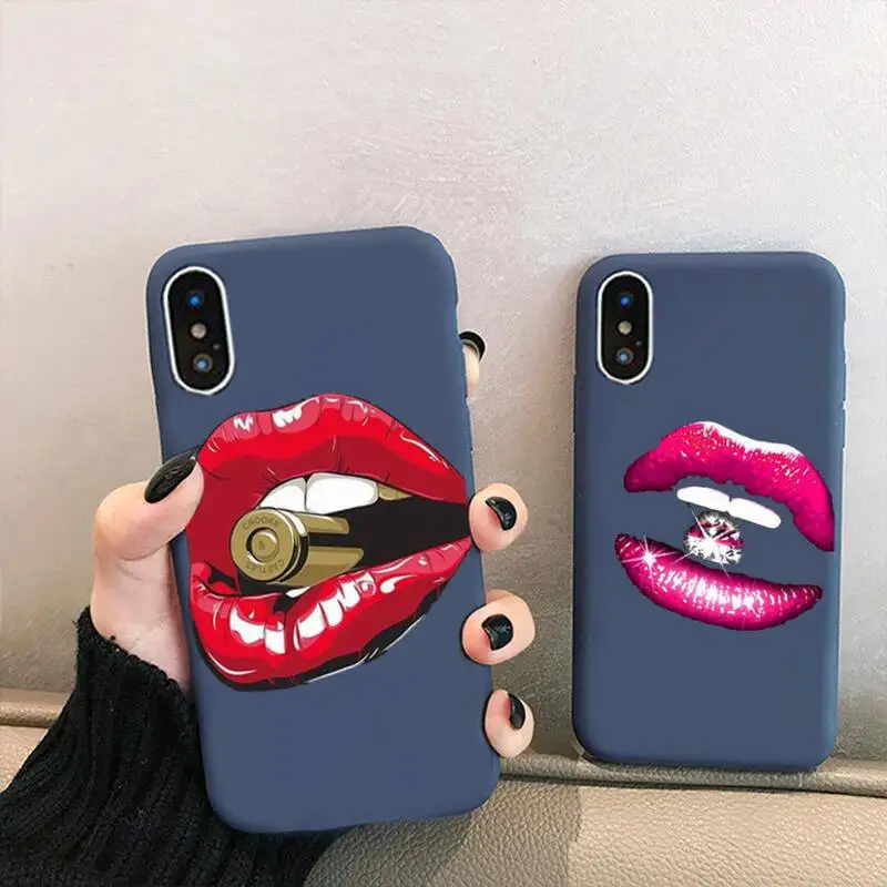 

Sexy Lip Aesthetics Phone Case For IPhone 6 6s 7 8 Plus X Xs Xr Xsmax 11 12 Pro Promax 12mini Candy Purple Silicone Cover