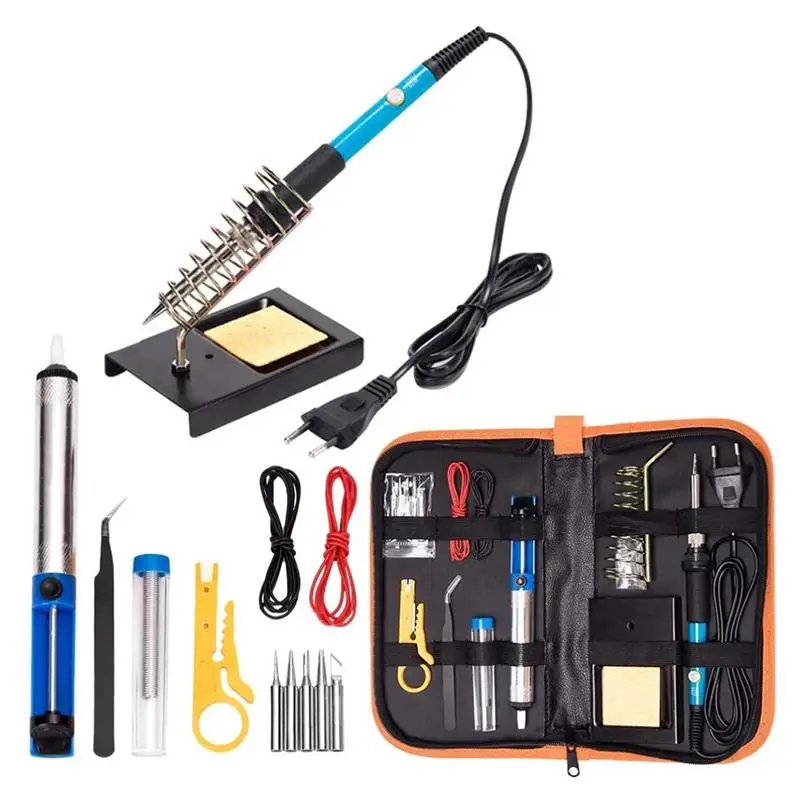 

60W Electric Soldering Iron Kit Adjustable Temperature Solder Welding Tools Soldering Tips Desoldering Pump Electrocautery