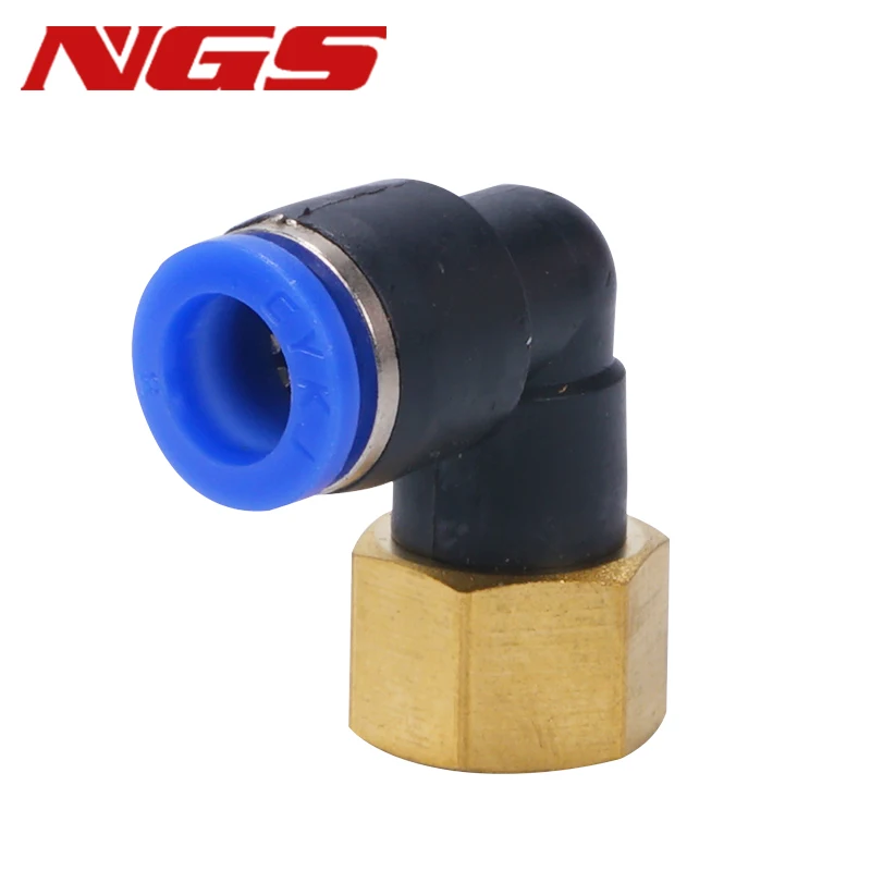

PLF Pneumatic Quick Elbow Connector 4mm 6mm 8mm 10mm 12mm Hose Tube 1/4" 1/8" 3/8" 1/2" Female Thread Fittings Connectors
