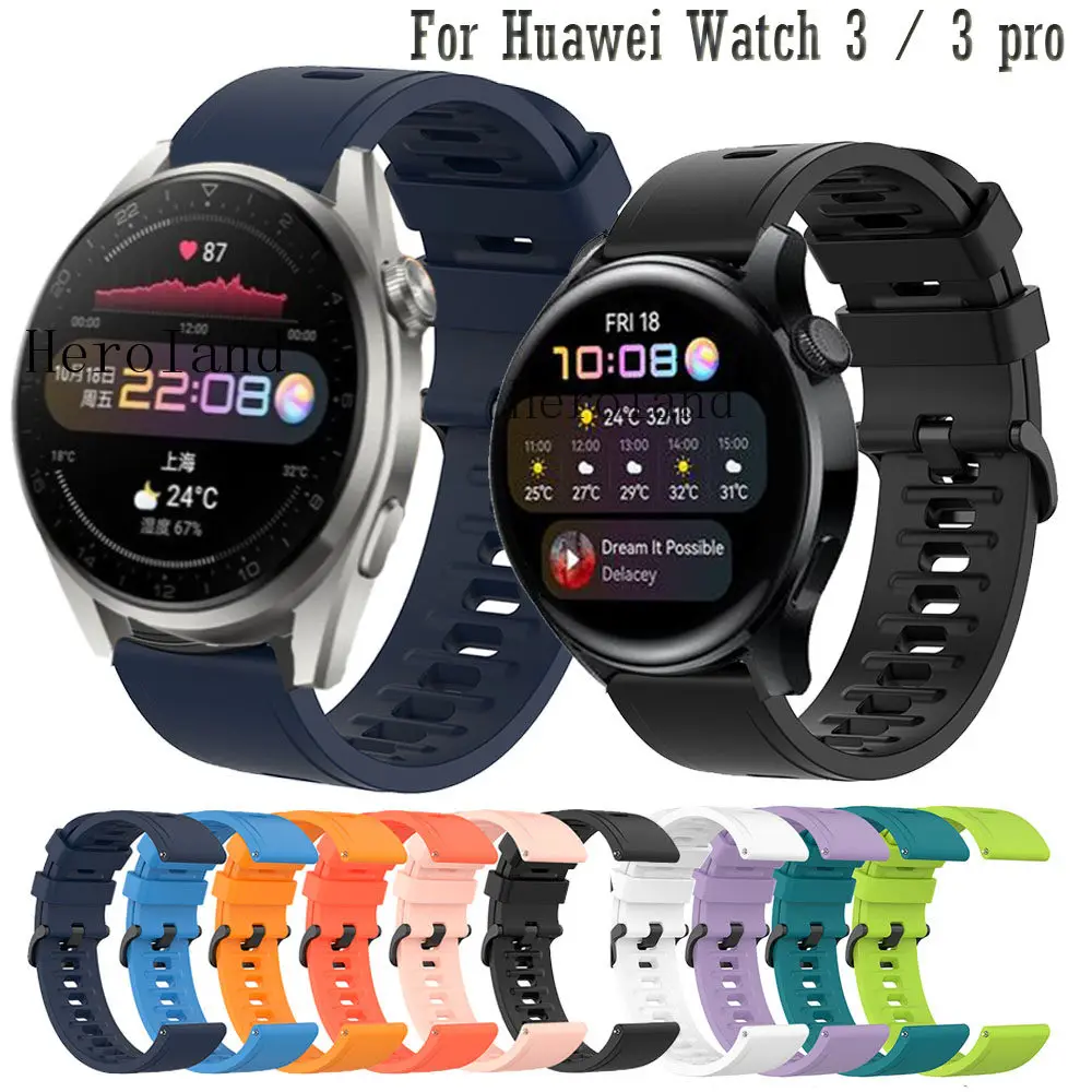 HeroIand мягкий силиконовый ремешок для Huawei Watch 3 pro смарт браслет с ремешком GT 2 / 46 мм