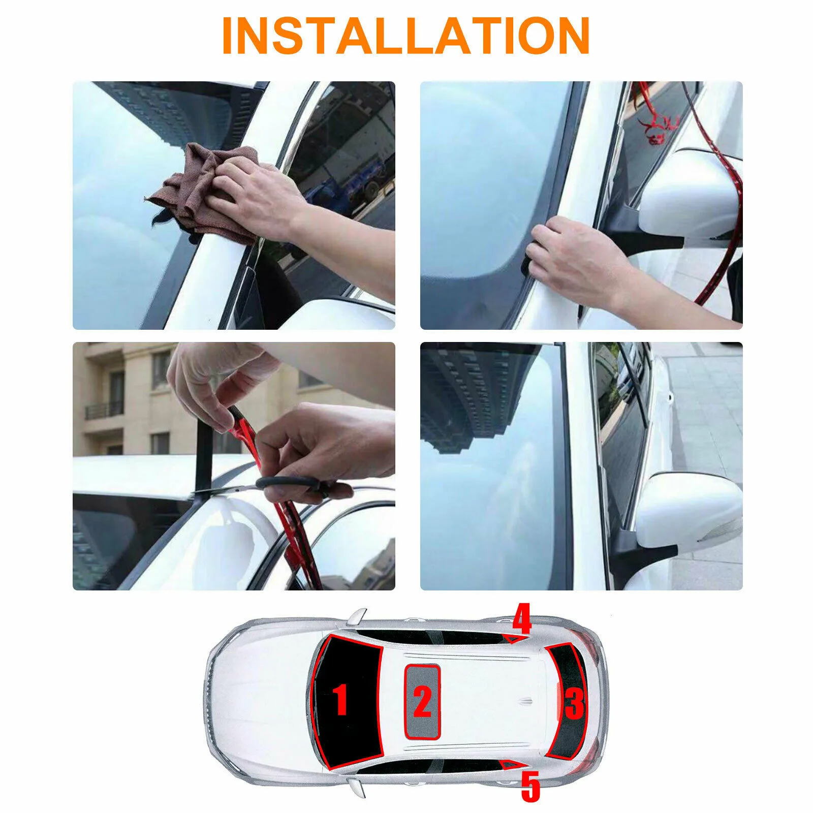 

Accessories Window Seal Strip Black Car Edge Parts Rear Trim Waterproof