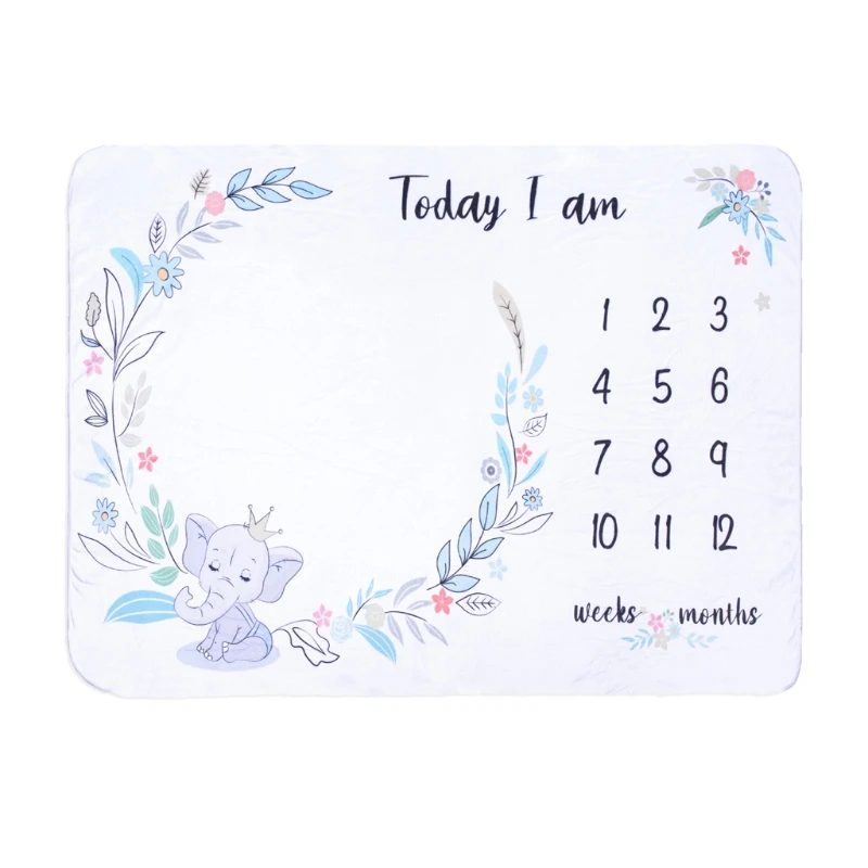 

Baby Blanket Soft Flannel Photography Monthly Photo Newborn Children Cartoon Milestone Sleeping Bath Crawling T8ND