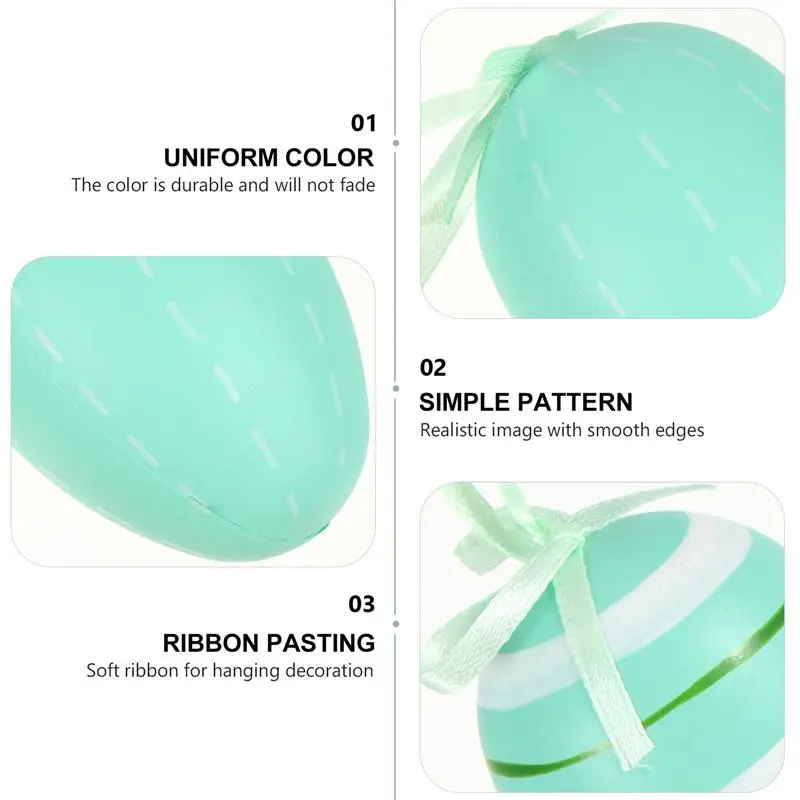 

18pcs Creative DIY Easter Egg Decorative Plastic Egg Pendant Party Decorations