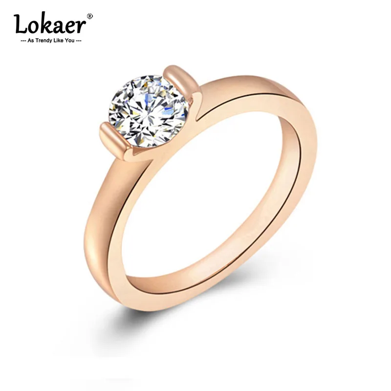 Lokaer роскошное женское маленькое кольцо с круглым камнем Настоящее обручальное