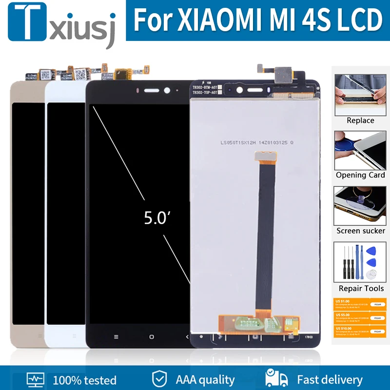 5 0 &quotОригинальный ЖК-дисплей в сборе для XIAOMI Mi 4S Mi4S M4s сенсорный экран дигитайзер