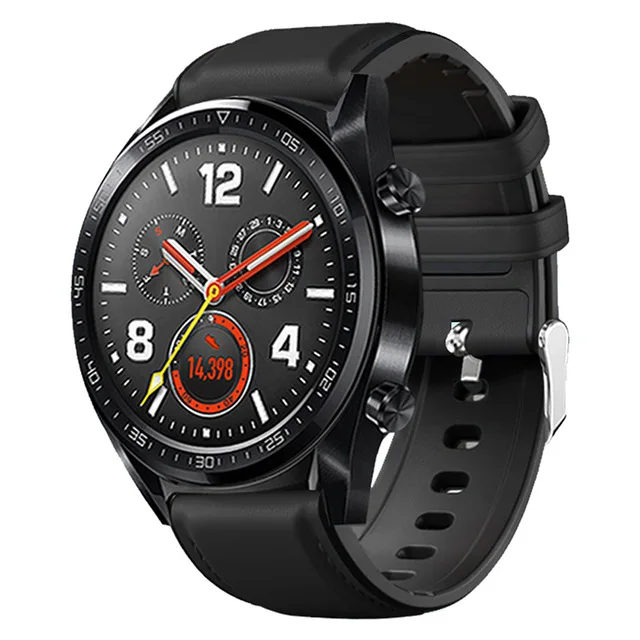black 22 мм ремешок для часов huawei Watch GT 2 46 мм из натуральной кожи Силиконовый ремешок для часов huawei Honor часы волшебный браслет - Цвет: black