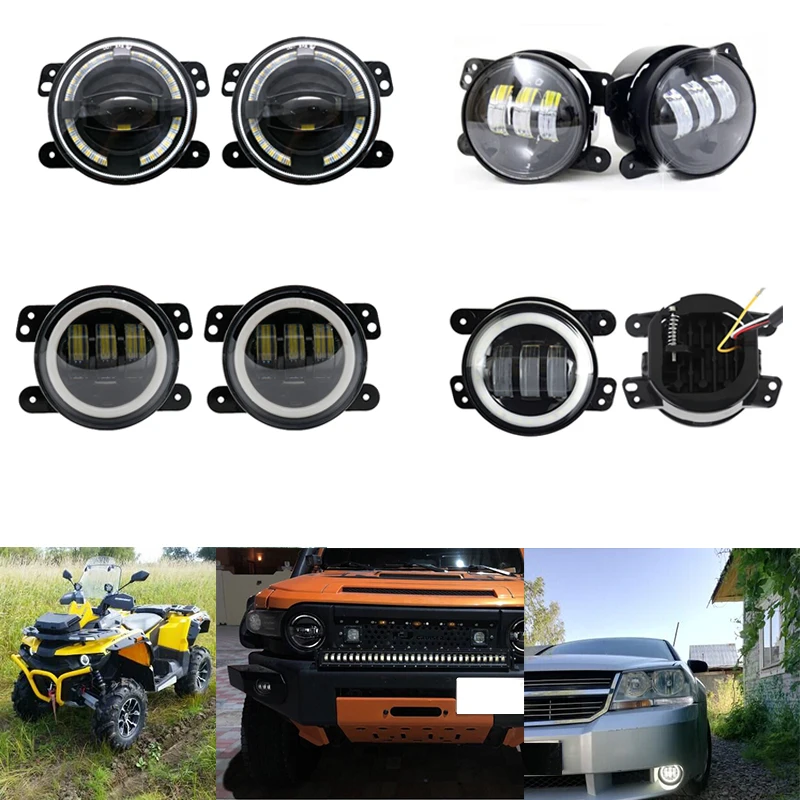 4Inch 30W LED Headlight Fog Light DRL For Jeep TJ LJ JK JKU Rubicon Sahara Dodge Chrysler Front Bumper Off Road Lights | Автомобили и
