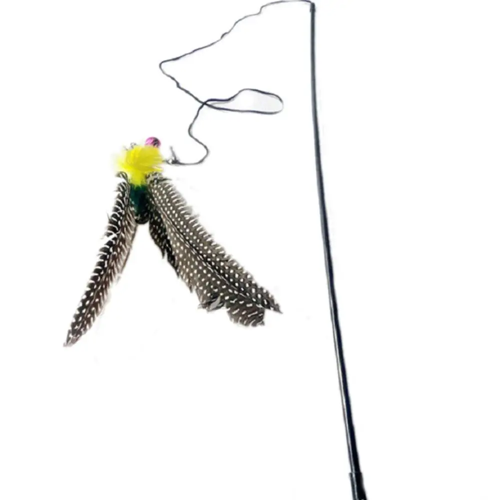 

HOT SALES!!! Great Kitten Play Interactive Fun Toy Cat Teaser Wand Feather Pendant + Bell