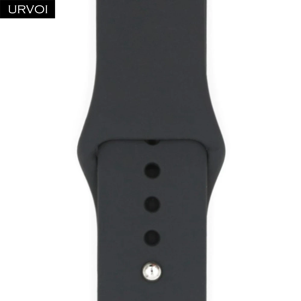 Dark Grey Спортивный ремешок URVOI для apple watch 5, 4, 3, 2, 1, силиконовый ремешок для iWatch 40 мм, 44 мм, застежка на булавке и застежке, новинка, сосновый зеленый - Цвет ремешка: Dark Grey