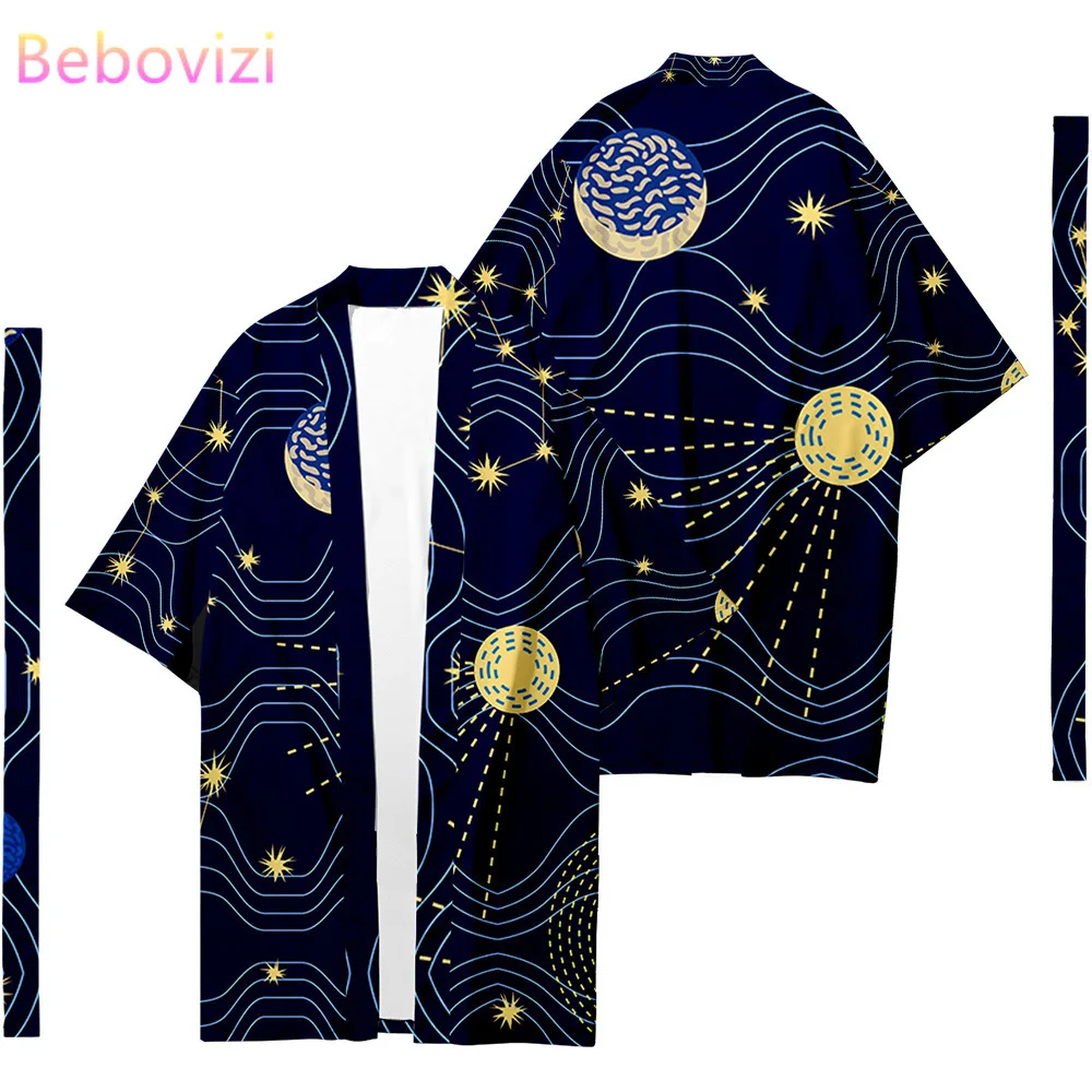 Длинный свободный японский кардиган для женщин и мужчин хаори стиль Харадзюку