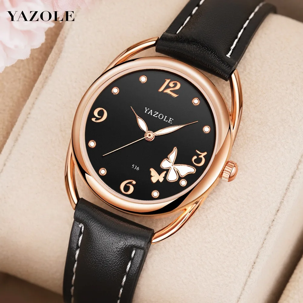 

YAZOLE Fashion Casual Top Brand Women's Watches Leather Band Luxury Quartz Wristwatches Luminous Watch