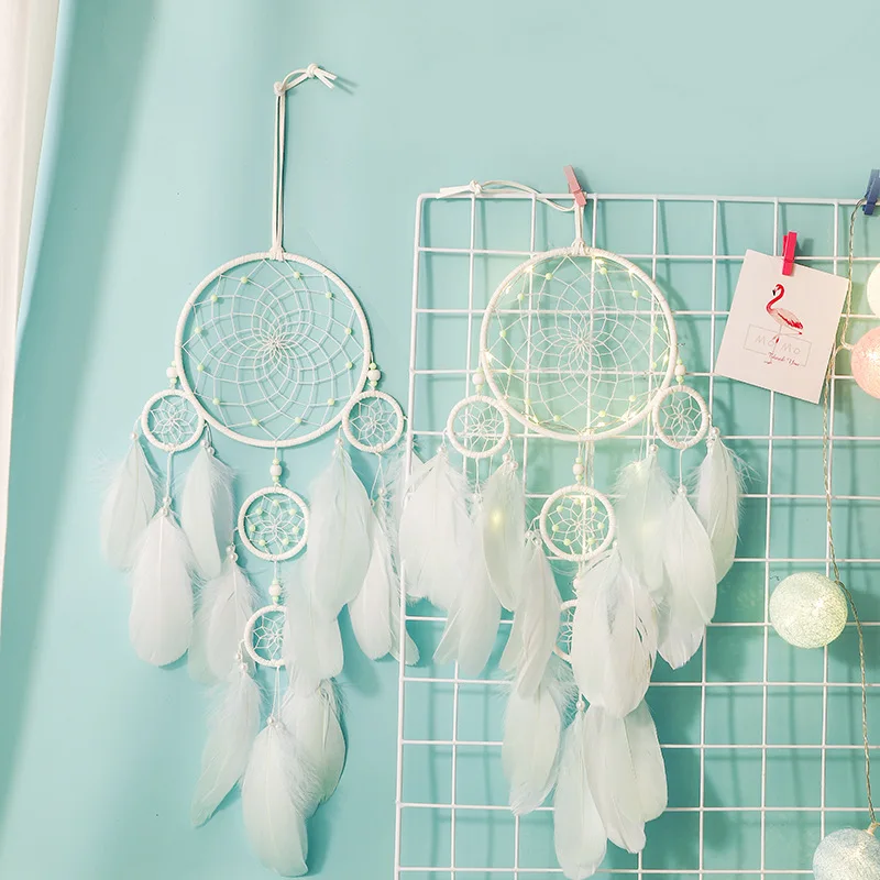 

Round LED Lights Feather Leds Light Indoor Holiday Beads Pendant Weave Decors for Kids Bedroom Warm White Gift Fashion Luz Led