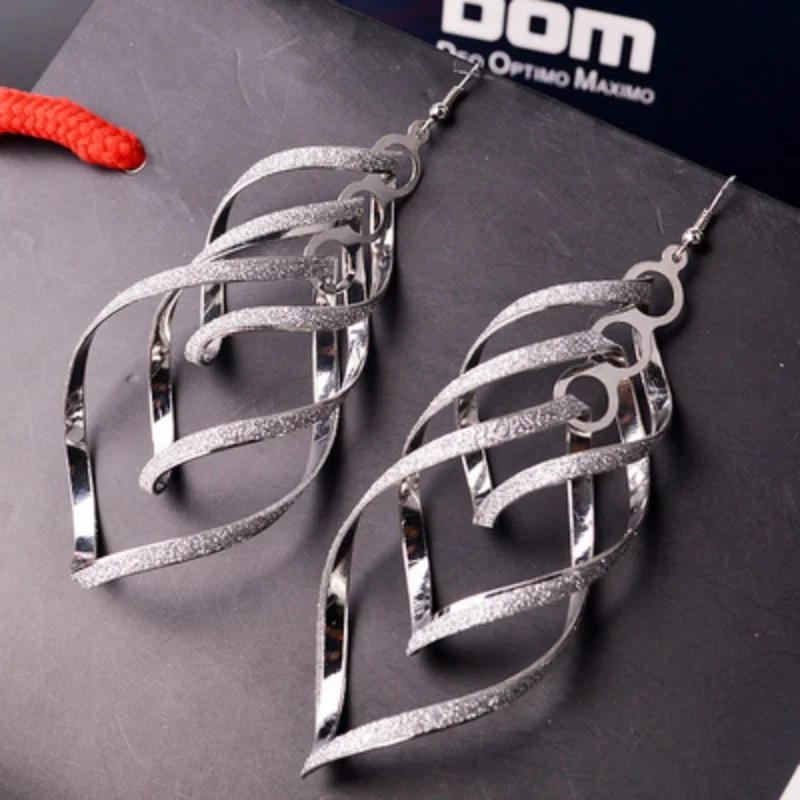 Earring C215-1 Модные u-образные стразы, серьги-кольца для женщин, массивные Большие серебряные/Золотые круглые серьги с петлей, вечерние серьги, подарок, L4N949 - Окраска металла: Earring C215-1