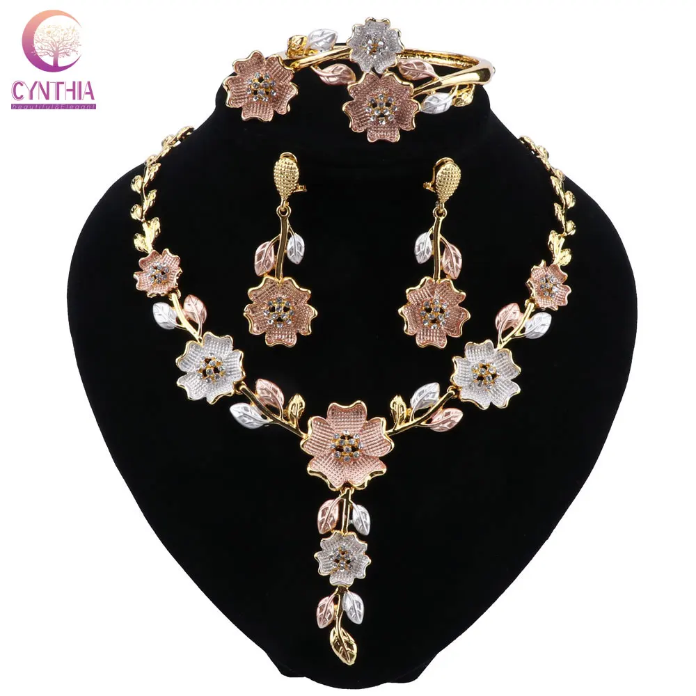 Комплект свадебных ювелирных изделий CYNTHIA в африканском стиле модное ожерелье