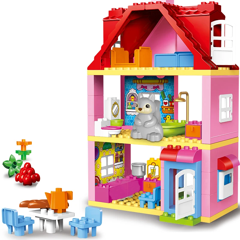 UMEILE Friends кирпич набор розовый город девочка принцесса семейный дом детские