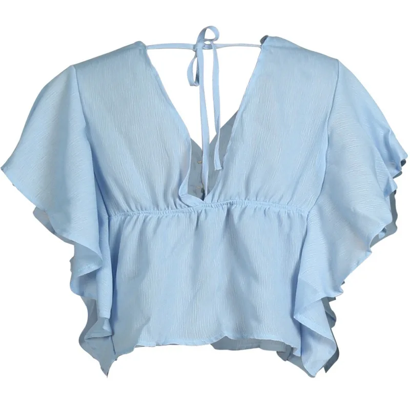 

ROPALIA Women V Neck T-shirts Short Sleeve Summer Loose Tee Shirt Female Tops