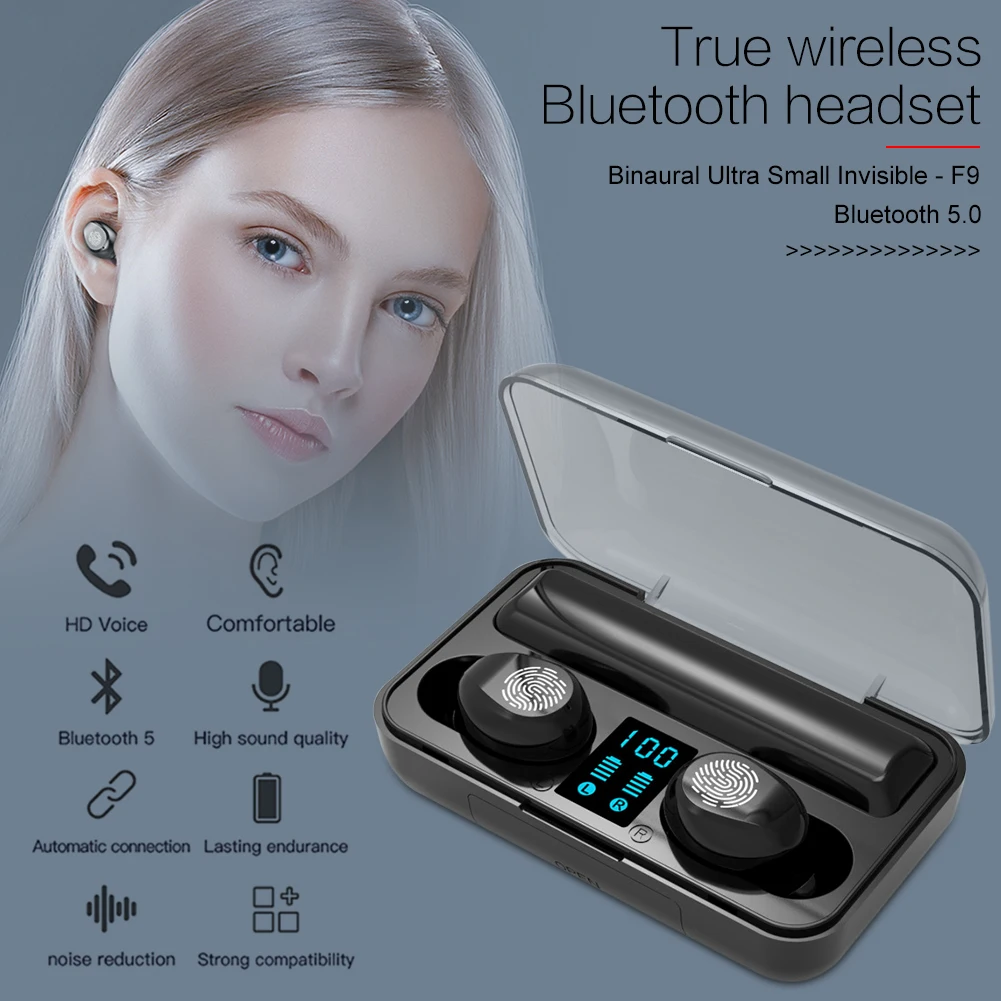 

Bluetooth 5.0 Earphones Wireless Headphones TWS Stereo Wireless Earbuds With Portable Case Wireless Noise-canceling Headphones
