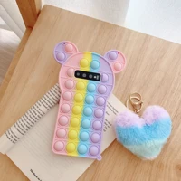 for samsung note 20 ultra funny cute mouse pendant rainbow case for s9 10 20 21 soft silicone touch skin cover for note9 10p 20