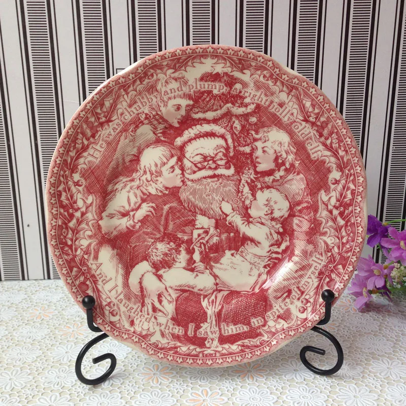 Johnson Brothers керамические тарелки оригинальный один красный Санта Винтаж таблички