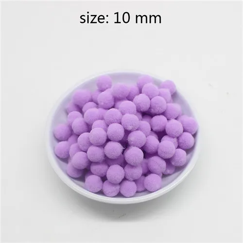 No 26 light purple 1600 шт 10 мм помпоны меховой плюшевый шар для рукоделия DIY ювелирных изделий для дома, свадьбы, украшения одежды, праздничные принадлежности для мероприятий - Цвет: No 26 light purple