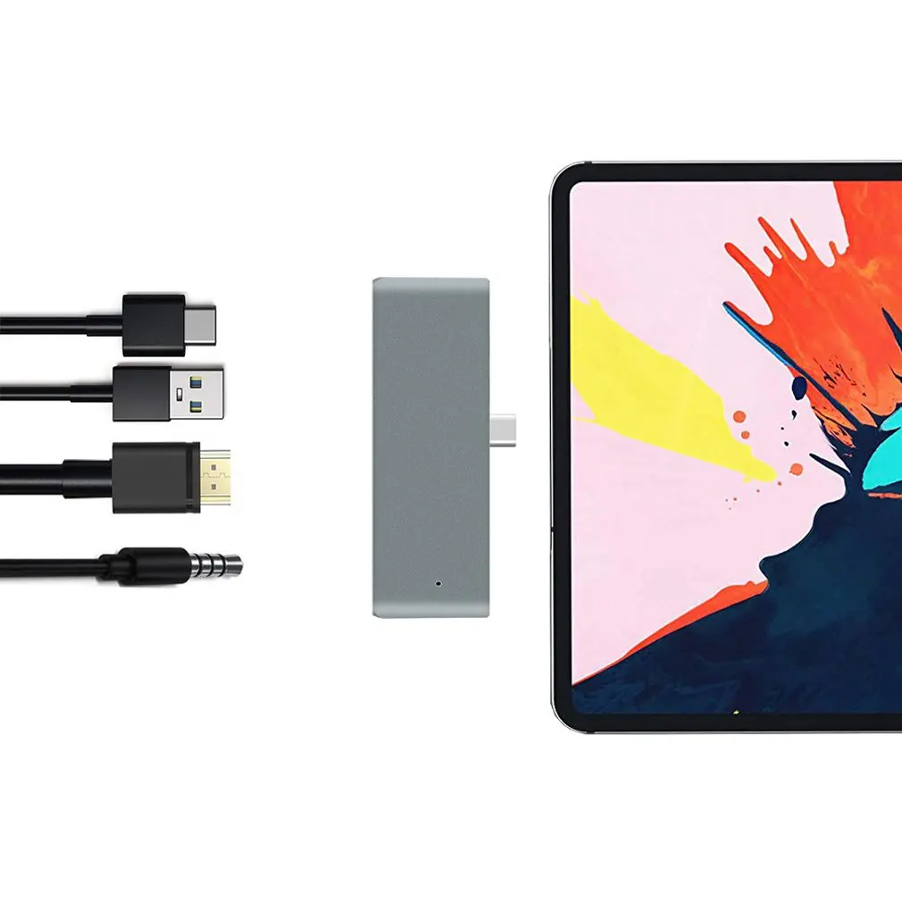 Адаптер Usb C Hub с Usb-C Тип Pd Зарядка 4K Hdmi 3 0 5 мм док-станция для наушников | Компьютеры