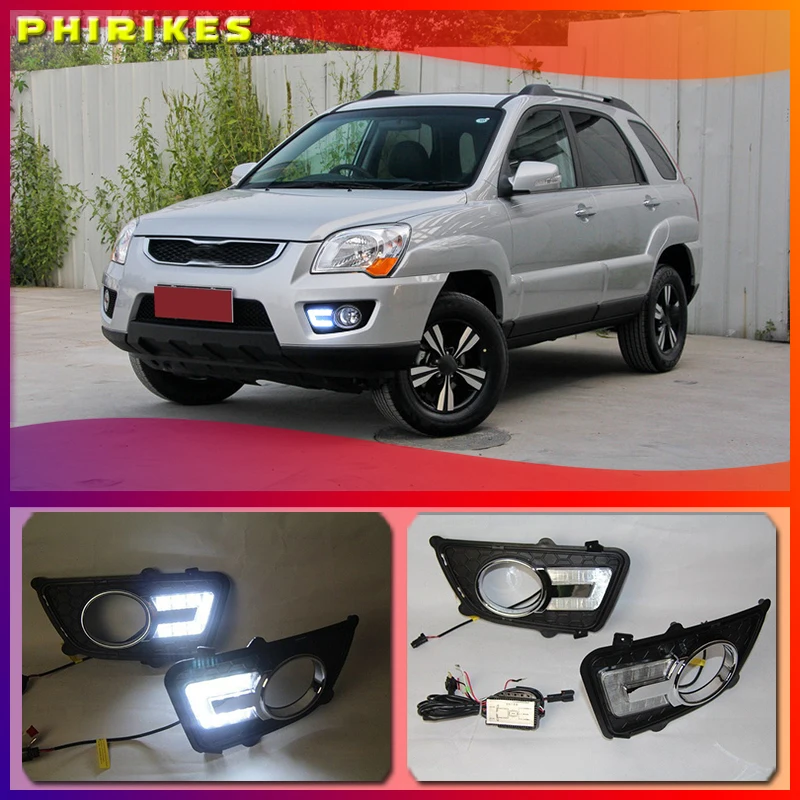 

LED Daytime Running Light For Kia Sportage 2009 2010 Dimming Style Relay Waterproof ABS 12V Car LED DRL Lamp Daylight 2PCS