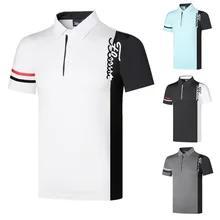 New Men's Golf Shirt Summer Sports Golf Apparel Short Sleeve T-shirt Quick Dry Breathable Polo Shirts for Men Golf Wear