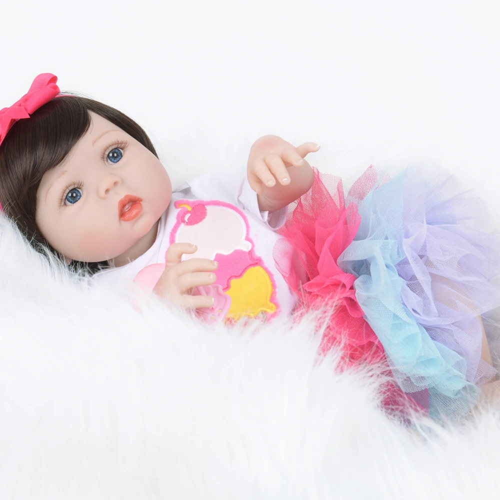 22 дюйма 55 см Реалистичная мягкая силиконовая Детская кукла милый мед