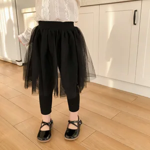 Новое поступление, весенние однотонные леггинсы принцессы в Корейском стиле с юбкой гренадина для милых маленьких девочек