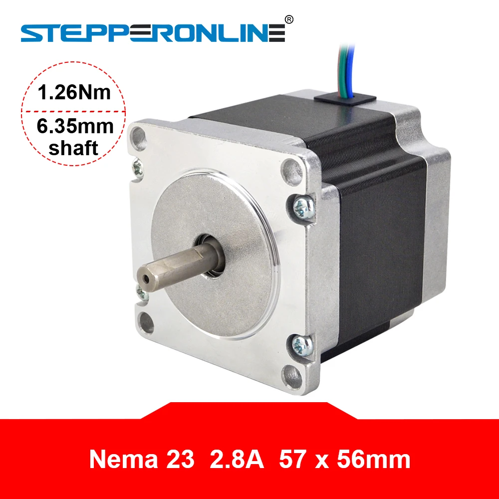 Nema 23 шаговый двигатель 1 26 нм 56 мм Длина корпуса 2.8A 23HS5628 178 04 унций. В Nema23 6 35 вал для