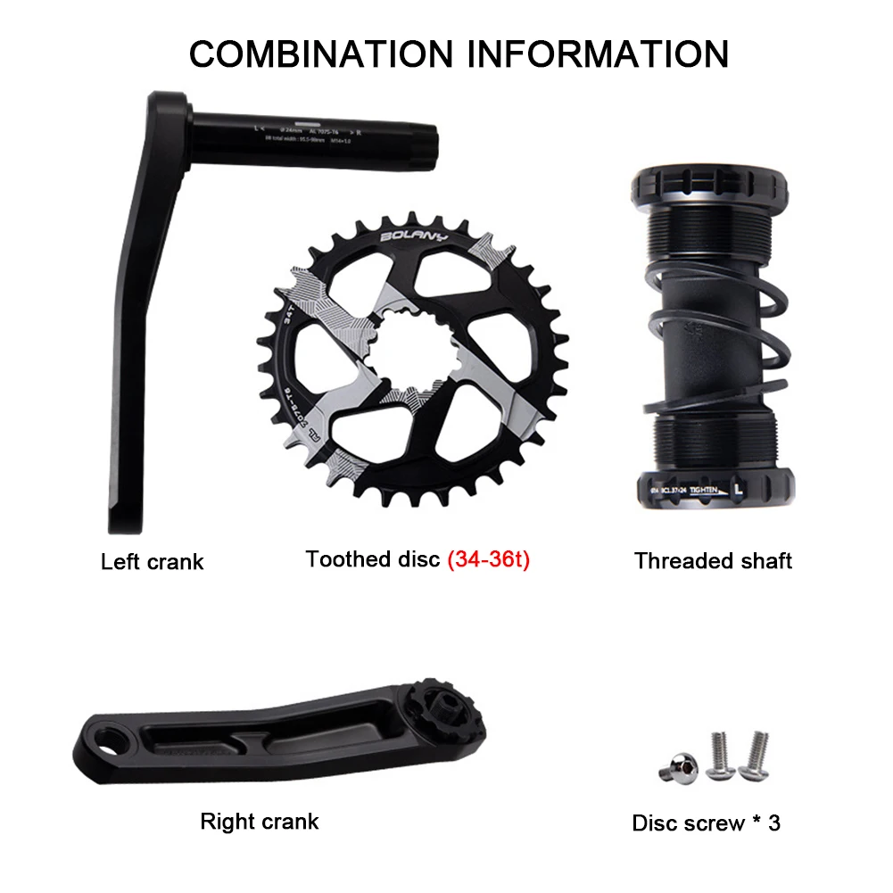

MTB Bike 34T 36T Crank Chainset Chain Wheel crank protector Bicycle Hollow Chain Ring Bike Crank Group Parts for Road Bike
