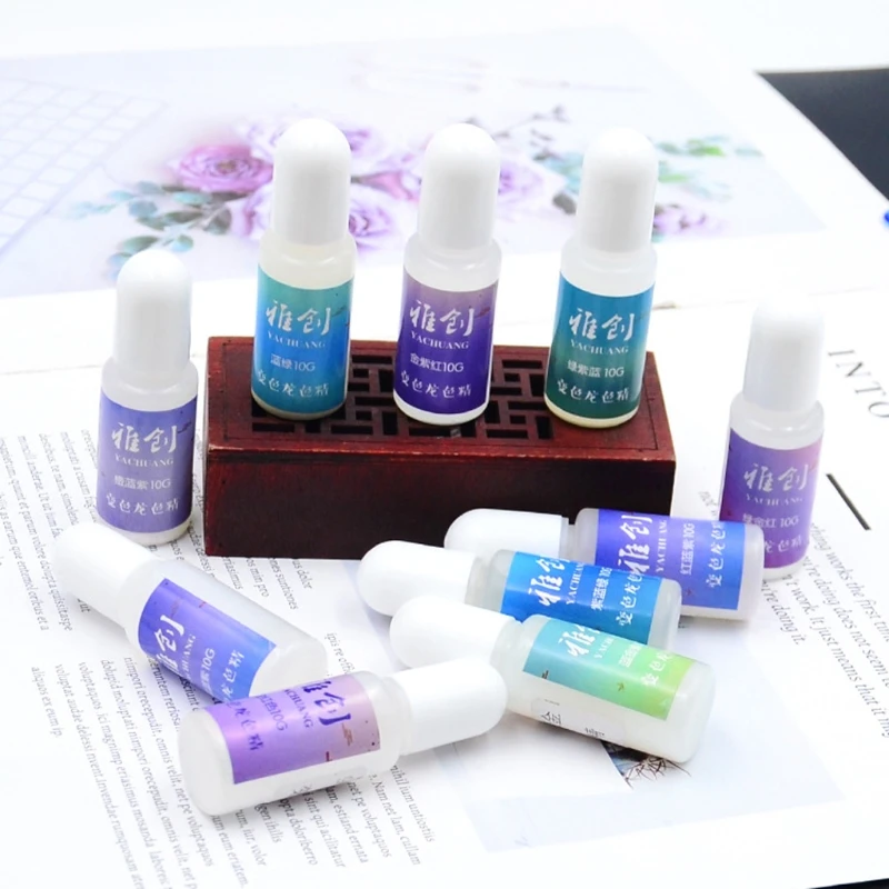 

2021 New 10 Color Aurora Chameleon-Resin Pigment Kit Colors Change Resin Colorant Dye Kit 2020 trend