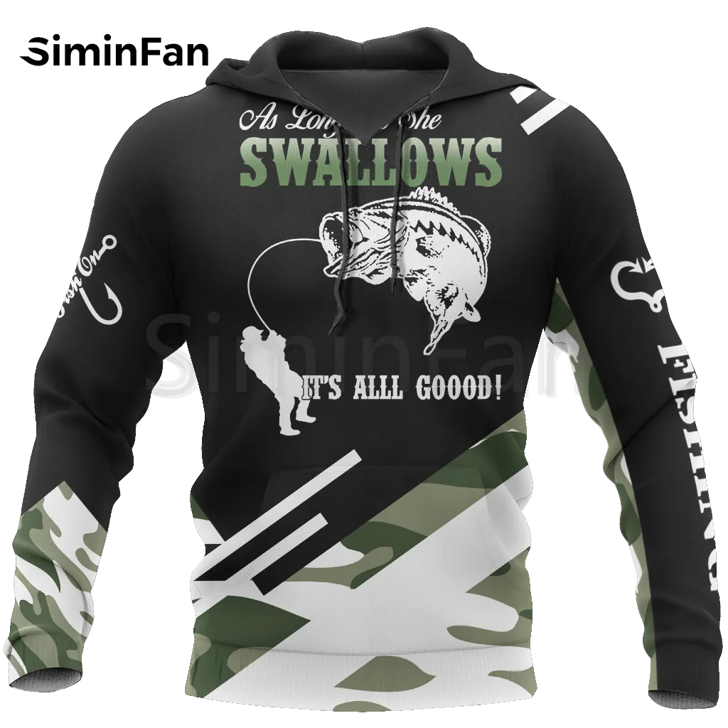 

Мужские толстовки с 3D-принтом, камуфляжный Свитшот унисекс для ловли окуня и рыбалки с татуировками, Повседневный пуловер в стиле Харадзюку...