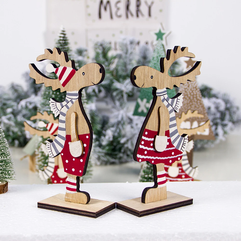 2020 новый год DIY рождественские деревянные декорации Окрашенные орнамент с