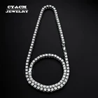 Хип-хоп ожерелье, сверкающие стразы, цепочка на шею для мужчин, ширина 5 мм, серебристый цвет, 1 ряд, теннисные цепи, ожерелья, браслет