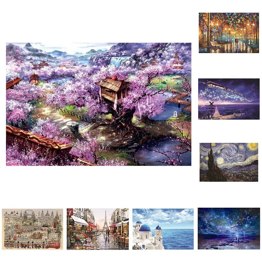 

1000Pcs Adult Kids Puzzles Game Jigsaw City Landscape Ocean Painting Toy Gift