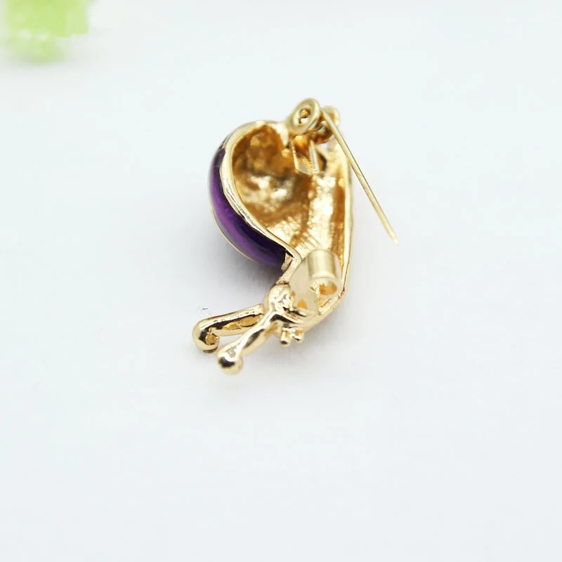 

Fashion Insect Series Brooch Women Delicate Little Snail Purple Gold Color Crystal Rhinestone Brooches Lady Jewelry Accessories