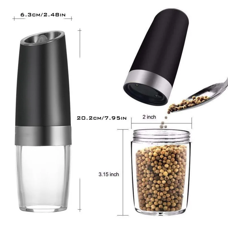 

Automatic Electric Pepper Grinder Salt Pepper Grinding Bottle Ceramic Kitchen Seasoning Grind Tools Salt Mills