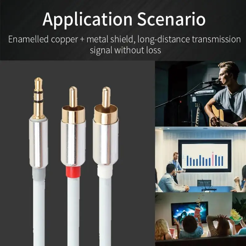 Новый нейлоновый Плетеный разветвитель кабеля аудиокабель RCA штекер 2RCA на разъем