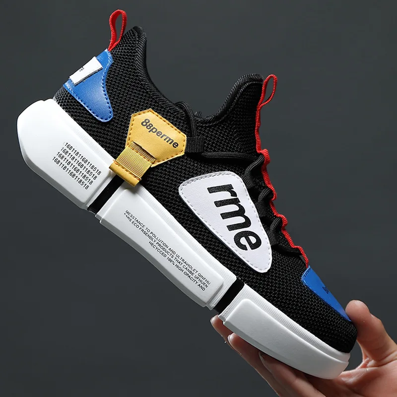 

Sports shoes men's 2021 casual students Korean version of peas men's shoes ins letters flying woven outdoorrunningshoestideshoes