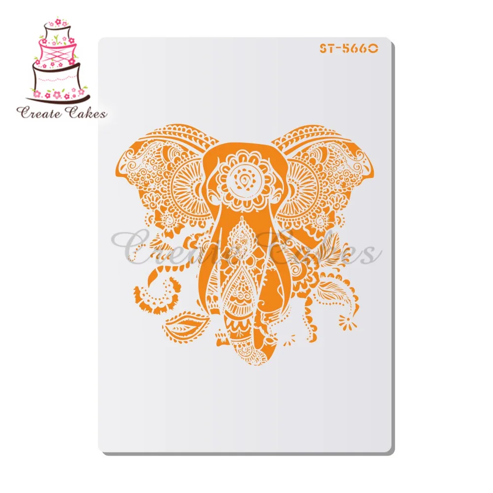 Большой трафарет в виде слона для рисования стен фотоальбом декоративное