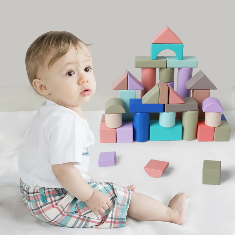

Kids Toys Montessori Wooden Toys Geometric Assembling Building Blocks Baby Early Learning Educational Toys For Children Gift