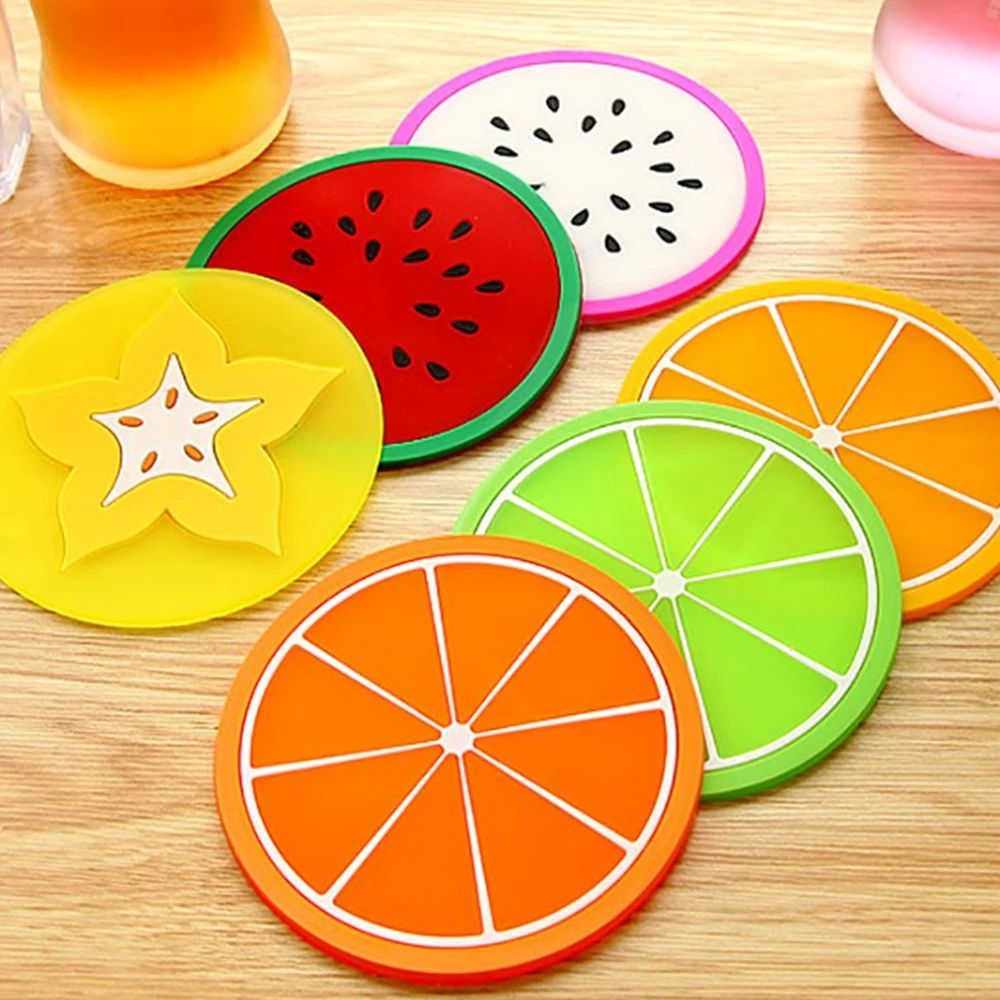 

Creative Fruit Shape Cup Mat Anti-Slip Coffee Coasters Heat Resistant Drink Mug Mat Table Placemat Dining Bar Table Decorations