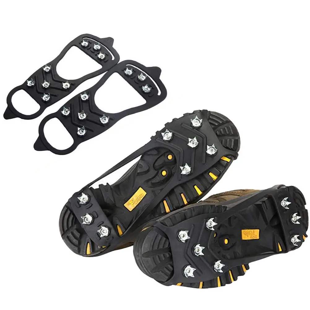 

1 pair 8 Teeth Climbing Crampons for outdoor winter Walk Ice Fishing Snow Shoes Antiskid Shoes Manganese Steel Shoe Covers