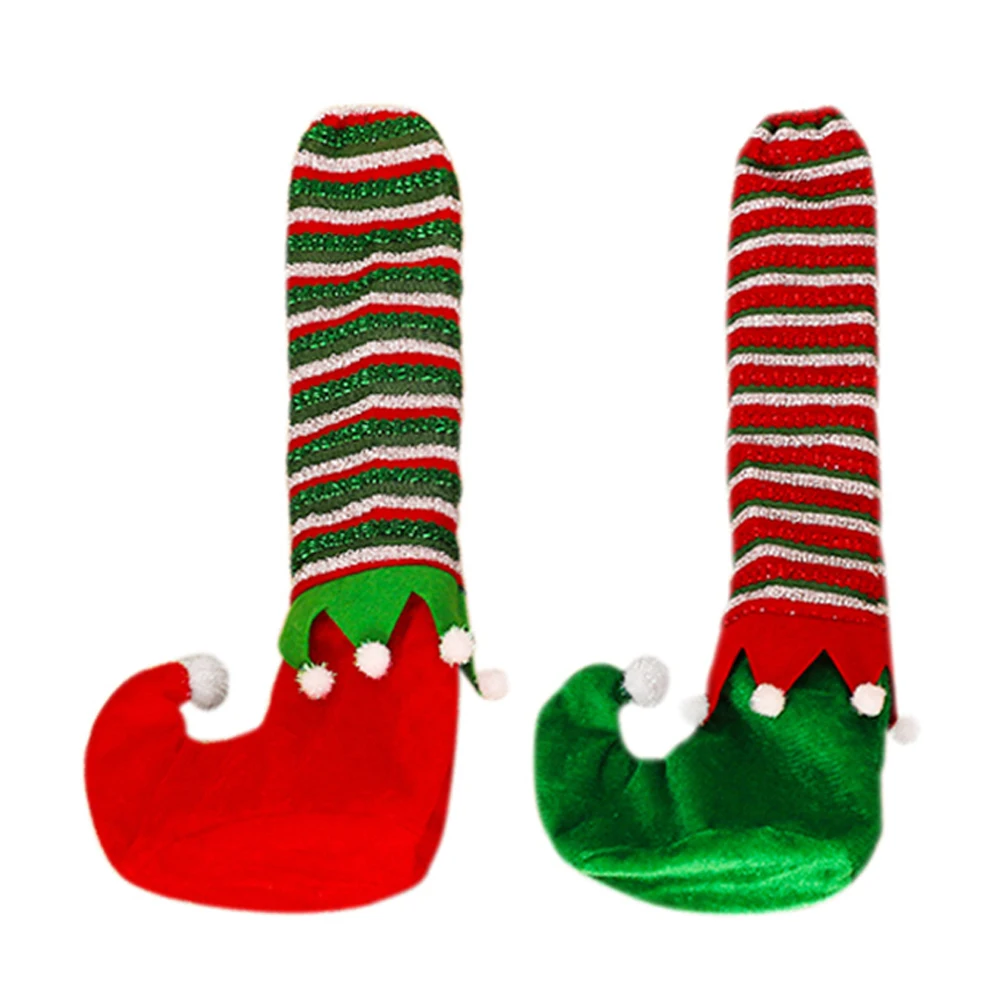 Полосатые ботинки с Санта Клаусом украшение для вечерние эластичные Чехлы чехол