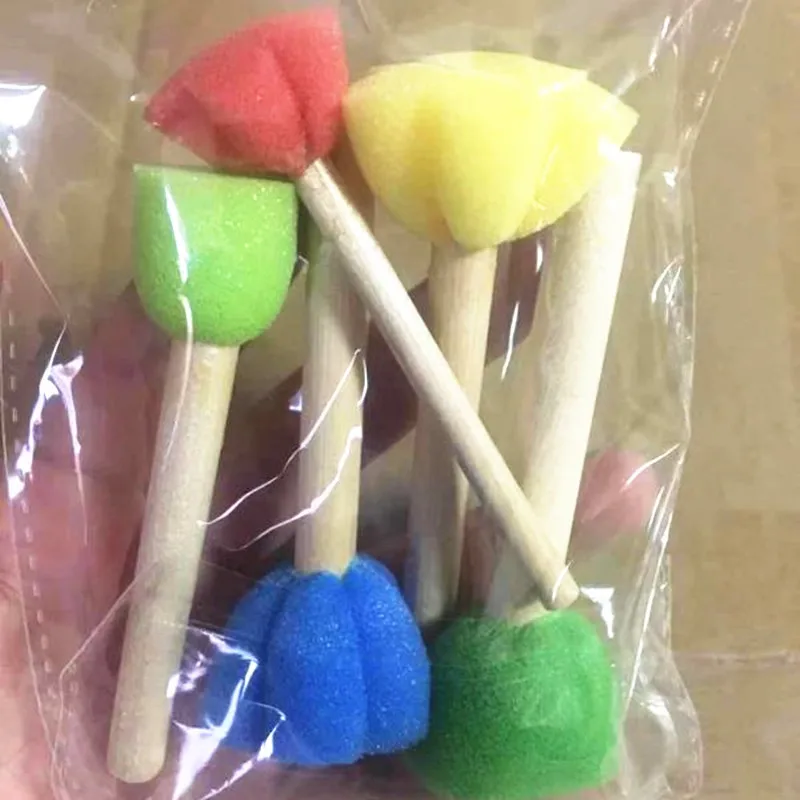 

5pcs Kids Toddler Sponge Stamp Brush Kits Flower Drawing Toys for Children Paint Educational Art and Craft Creativity Boys Girls