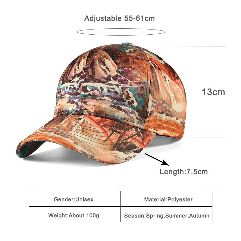 

Wuaumx High Quality Casual 3D Printing Baseball Cap For Women Adjustable Baseball Hat Men Bone Snapback Trucker Hat Wholesale