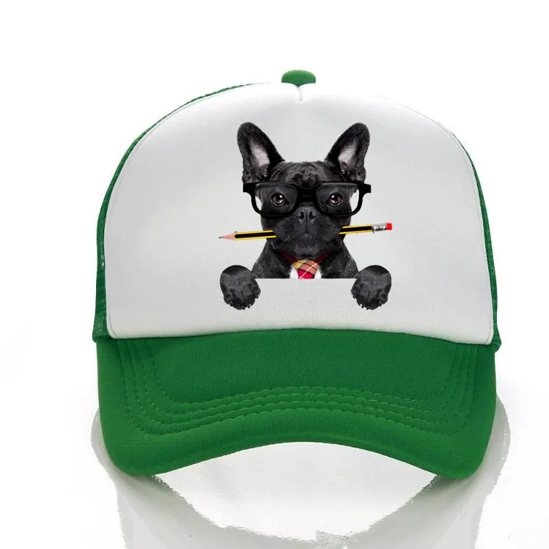 

Cartoon Dog Mesh Cap Adjustable Sun Girls Boys Animal Print Baseball Hats Unisex