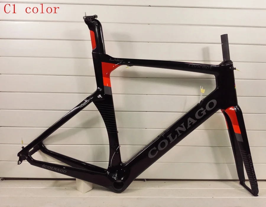 Белый T1000 карбоновая красная рама colnago для шоссейного велосипеда 12+ цветов на выбор, Сделано в Тайване, высококачественный карбоновый велосипед - Цвет: Белый